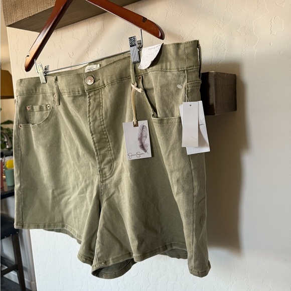 Jessica Simpson|Olive pastel denim shorts,infinite high waist short, NWT•••22W - Picture 6 of 15